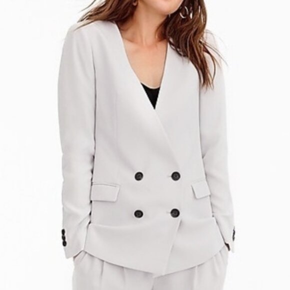 J. Crew Double Breasted "French Girl" Crepe Blazer - Picture 1 of 8